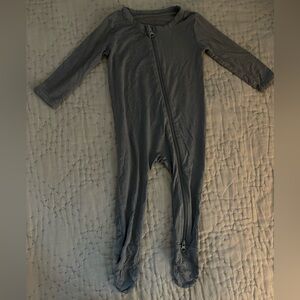 Hapiu Bamboo Viscose Charcoal Kids Footie One Piece Zipped Pajamas 6-12 Months